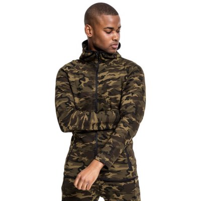 Urban Classics maskáčová mikina na zips wood camo – Zboží Mobilmania