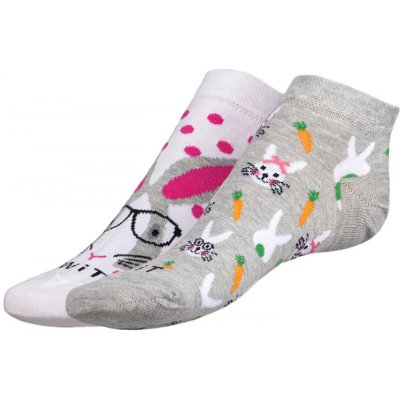 Bellatex dámské ponožky nízké králík/mrkev kotníkové každá ponožka jiná – Zboží Mobilmania