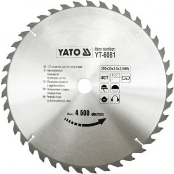 Yato pilový kotouč 350x30mm 28 zubů na dřevo YT-6080