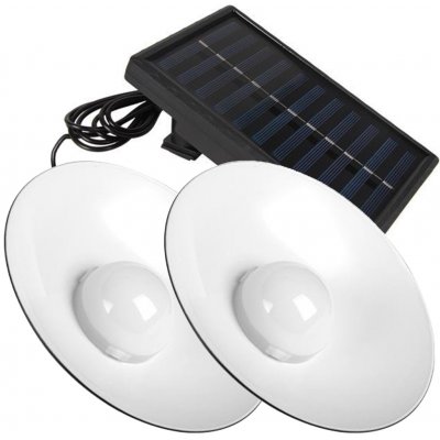 High Bay LED solární lampa 2 kusy 3,6W 6500K Studená bílá bílá s pohybovým a soumrakovým senzorem černá IP44 Masterled – Hledejceny.cz