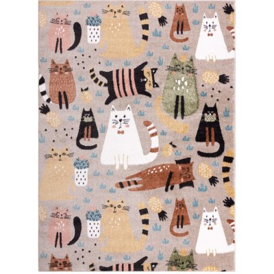 Dywany Łuszczów Fun Kittens Cats beige – Zboží Dáma