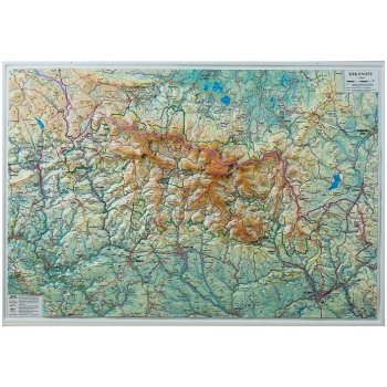 Kartografie HP Krkonoše - nástěnná plastická mapa Varianta: bez rámu, Provedení: plastická mapa