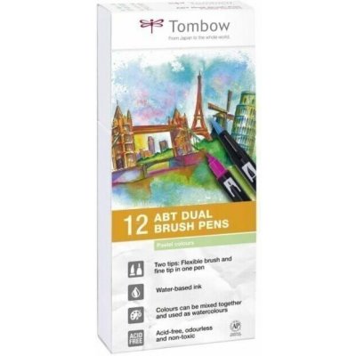 Tombow Oboustranný štětcový fix ABT - Pastels 12 ks – Hledejceny.cz