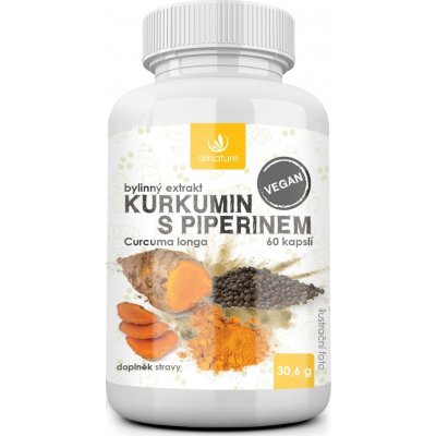 Allnature kurkumin s piperinem 60 kapslí – Hledejceny.cz