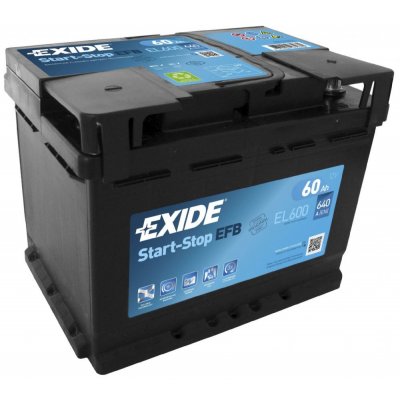 Exide Start-Stop EFB 12V 60Ah 640A EL600 – Zboží Mobilmania