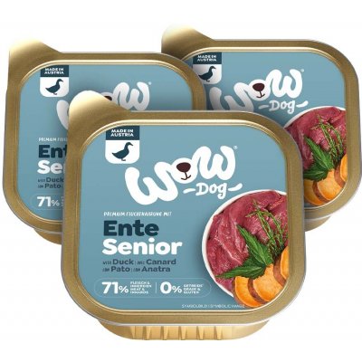 WOW Kachna s batáty Senior 3 x 150 g – Sleviste.cz