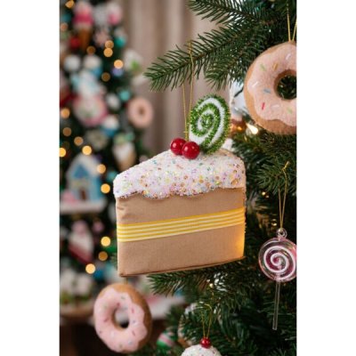 Dekorace MagicHome Christmas Candy Line, dort, hnědá, závěsná, 13x9x15 cm – Hledejceny.cz