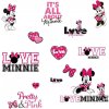 RoomMates Samolepka na zeď Minnie Mouse Pink - 4 archy 25x46 cm