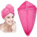 Jenifer BQ022 turban na mokré vlasy z mikrovlákna 62 x 20 cm růžová