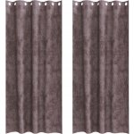 Velurové závěsy 2 ks s očky hnědé 260x140 cm – Hledejceny.cz