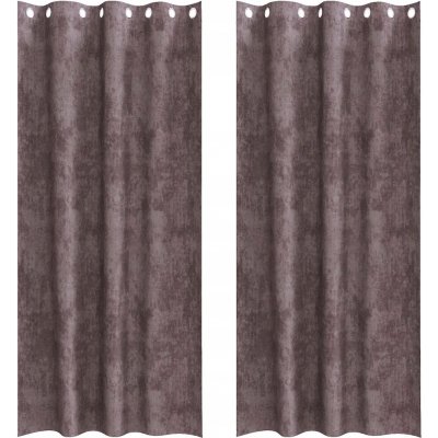 Velurové závěsy 2 ks s očky hnědé 260x140 cm – Hledejceny.cz