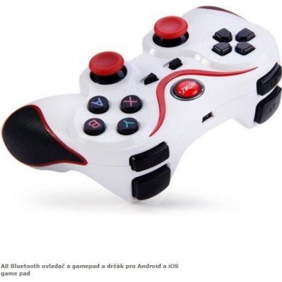 Mijoy A8 Bluetooth ovladač a gamepad a držák pro Android a iOS game pad, Barva bílá