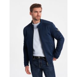 Ombre Clothing Men's Biker jacket in structured fabric V3 OM-JANP navy blue