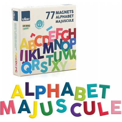 Vilac Dřevěná magnetická abeceda Velká písmena 77 ks – Zbozi.Blesk.cz