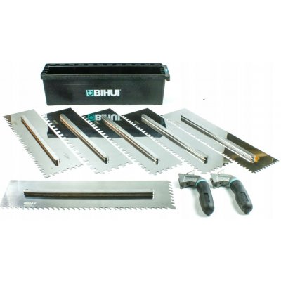 Bihui PTSJK9 - 6ks zubových hladítek a rukojeťmi v boxu,480x130mm – Sleviste.cz