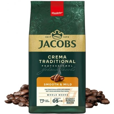 Jacobs Douwe Egberts Jacobs Crema Traditional Smooth Mild zrnková 1 kg – Hledejceny.cz