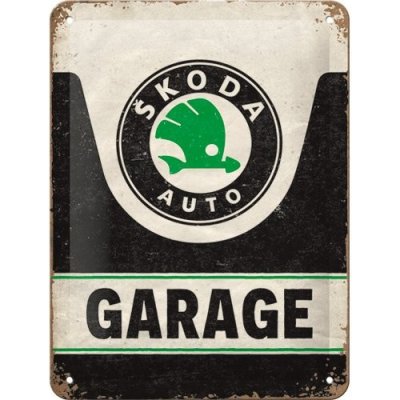 Postershop Plechová cedule: Škoda Garage - 15x20 cm – Zboží Mobilmania