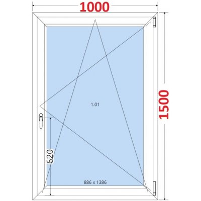 SMART Plastové okno 100x150, Otevíravé a sklopné