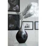 Dekorativní váza BELDADE, sklolaminát, výška 54 cm, stříbrno-černý lesk – Hledejceny.cz