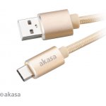 Akasa AK-CBUB34-10GL USB 2.0 typ A na typ C, 1m