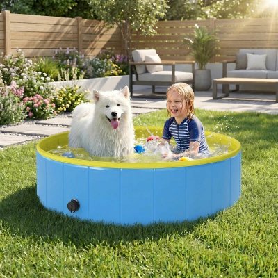 PawHut Skládací brouzdaliště pro středně velké psy 120 x 30 cm modré – Hledejceny.cz