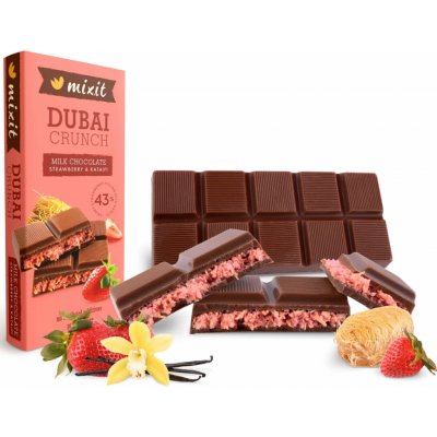 Mixit Dubajská čokoláda s jahodovou náplní 70 g – Sleviste.cz