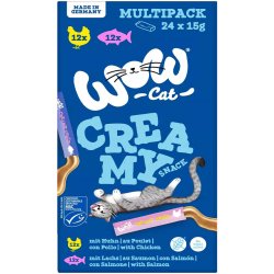 WOW Cat Creamy Snack lízací pyré Multipack 24 x 15 g