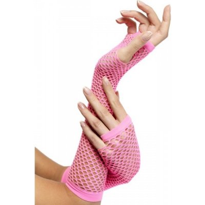 Smiffys Síťované rukavice růžové – Zboží Mobilmania