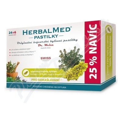 HerbalMed Dr. Weiss Isl. liš+tym+med+vitC 24 pastilek