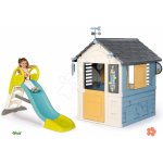 Smoby Set domeček meteorologická stanice a 1,5 m skluzavka s vlhčením Čtyři roční období 4 Seasons Playhouse se zvonkohrou větroměrem a srážkoměrem – Zboží Dáma