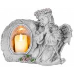 MagicHome Dekorace Anděl modlící se svíčkou LED polyresin na hrob 28x13x21,5cm – Zboží Mobilmania
