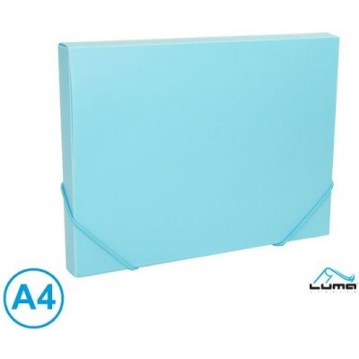 LUMA Desky na spisy s gumou, box A4 pastel, modrý – Zboží Mobilmania