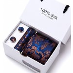 Luxusní Kravata Ben manžetové knoflíčky kapesníček modrá – Zboží Mobilmania