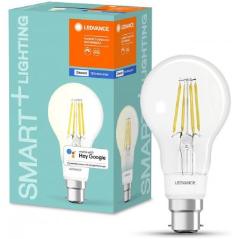 Ledvance Chytrá LED filamentová žárovka SMART+ BT, B22, A60, 6W, 806lm, 2700K, teplá bílá, čirá SMART+ BLUETOOTH