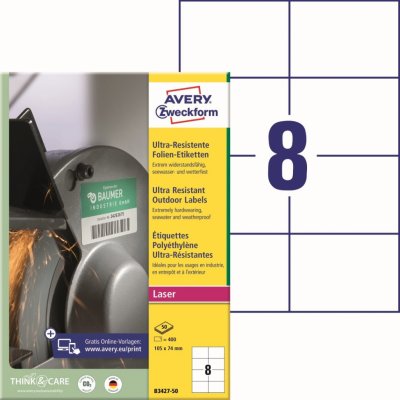 Avery Zweckform B3427-50 105x74 mm, 400 ks, bílá – Zboží Mobilmania