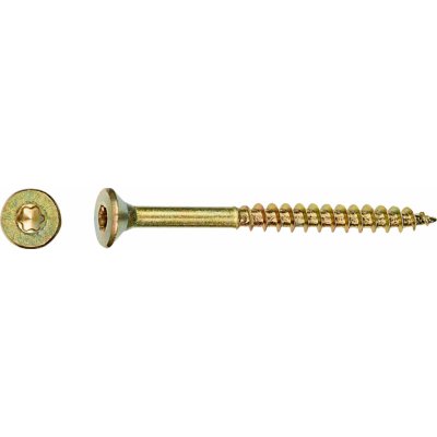 Uni vrut se zápustnou hlavou TX25 částečný závit žlutě pozink. 5x30 mm, 200 ks – Hledejceny.cz