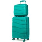 Kono K2094L sada kufru a toaletního pouzdra tyrkysová 39 l 11 l – Zboží Dáma