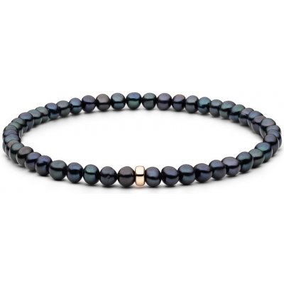 Gaura Pearls perlový náramek Erica sladkovodní perla 214-46B černá – Zboží Mobilmania