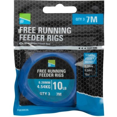 Preston Innovations Návazec Free Running Feeder Rigs 7 m 0,2 8mm 4,54 kg