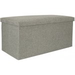 KIK Skládací puf s úložným prostorem šedý velký 76x38x38cm – Zboží Dáma