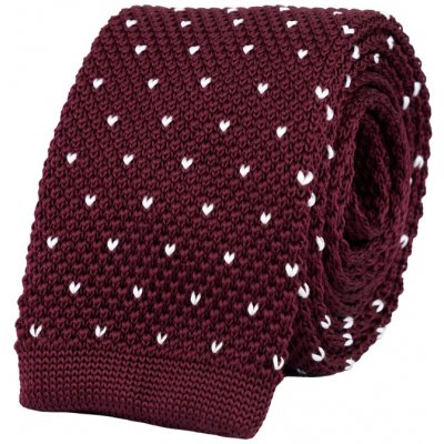 Bubibubi pletená kravata se vzorem vínová – Zboží Mobilmania