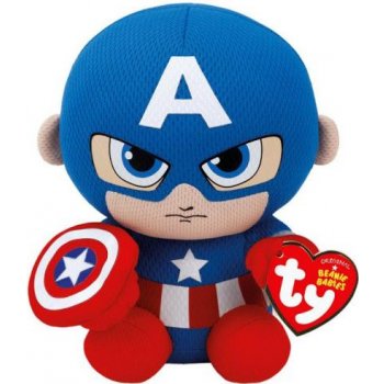 TY Beanie Babies hrdinové Marvelu Kapitán Amerika 41189 15 cm