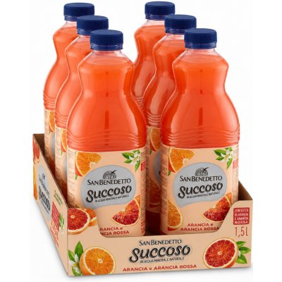 San Benedetto ovocný nápoj Succoso pomeranč a krvavý pomeranč 6 x 1,5 l – Zbozi.Blesk.cz