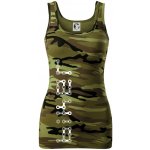 Biker nápis na výšku řetěz dámské Maskáčové tílko Zelený maskáč – Zboží Dáma