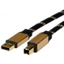 Roline 11.02.8803 Gold USB 2.0 kabel A-B, 3m