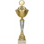 Kovový pohár s poklicí Zlato-stříbrný 32 cm 12 cm – Sleviste.cz