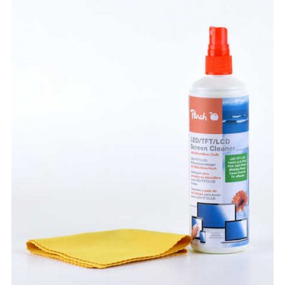 Peach PA104 Screen Cleaning Spray + Micro FiberCloth 250 ml – Zboží Mobilmania