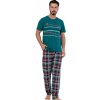 Pánské pyžamo 1P1386 pánské pyžamo kr.rukáv zelené