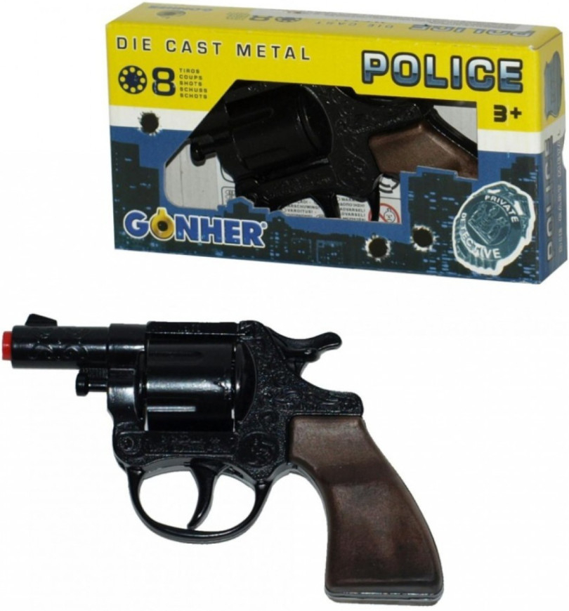 Gonher Gonher Policejní revolver kovový černý 12 ran od 229 Kč - Heureka.cz
