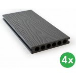 B2B Partner Terasová prkna WPC dutý profil 140 x 25 x 2850 mm šedá 4 ks – Hledejceny.cz